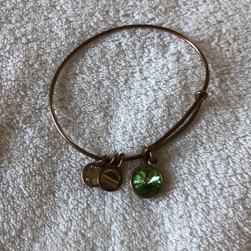 Alex and Ani gold August birthstone bracelet